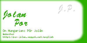 jolan por business card